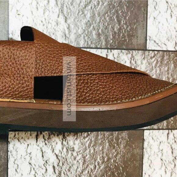 Best Quality Handmade Shoes, Dark Brown Dotted Leather Sandals, Traditional - Picture 7 of 11